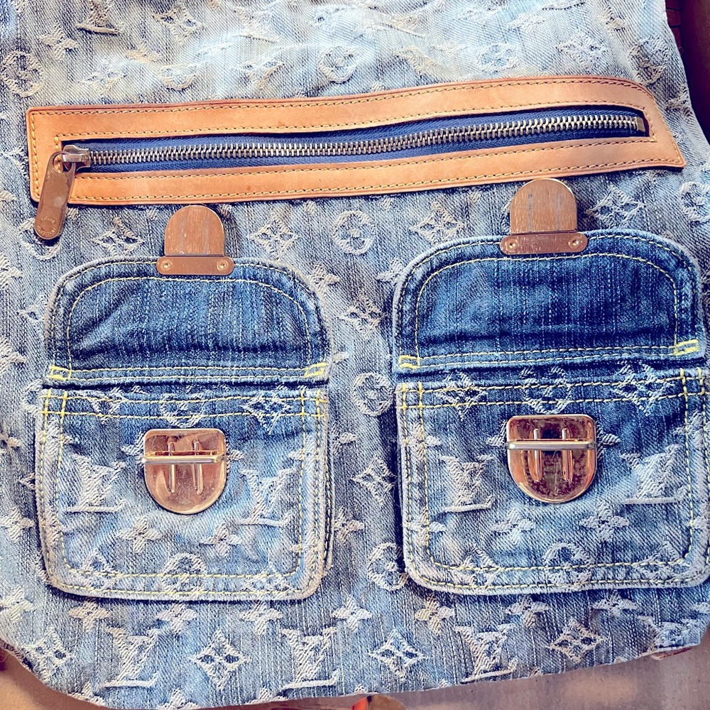 Louis Vuitton Denim and Mustard Interior Bag